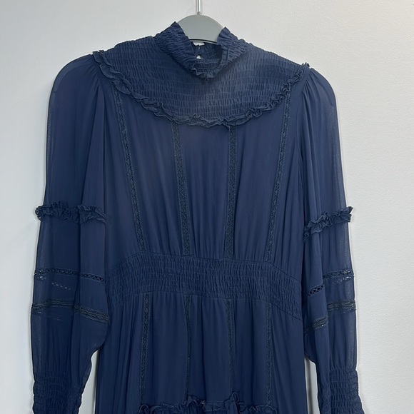Love Sam Mock Turtle Neck Long Sleeve ruffle Tiered Dress XS - Picture 4 of 8
